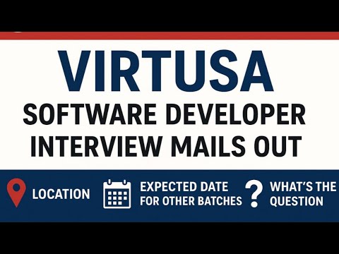 Видео: Рассылка интервью с разработчиком программного обеспечения Virtusa | Ожидаемые даты, места и вопр...