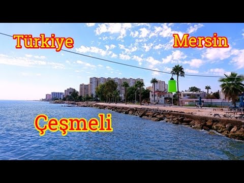 Видео: Турция. Мерсин. Какие пляжи в районе Çeşmeli. Прогулка по набережной. Жизнь в городе у моря.