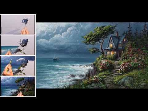 Видео: Спокойствие над морем. Мастер-класс. Живопись масло. Искусство. Рисование.