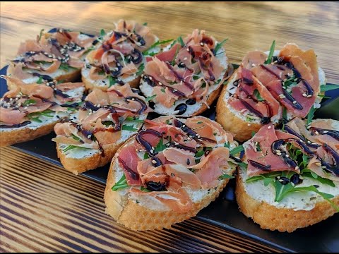 Видео: БРУСКЕТА с хамоном.