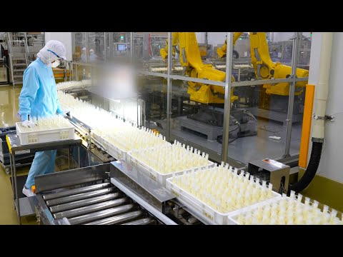 Видео: Процесс массового производства мороженого в Японии. Фабрика мороженого «Глико».