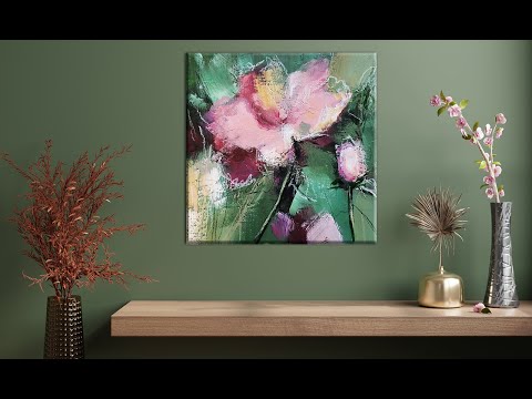 Видео: Абстрактная живопись - для начинающих - Floral /Легко и быстро/ MariArtHome