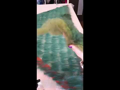 Видео: Валяние пухового платка 08.02.2020. Часть 2