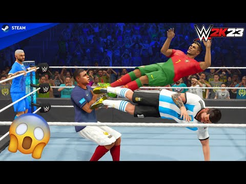 Видео: WWE 2K23 — Месси и Роналду против Мбаппе и Неймара | WWE Smackdown