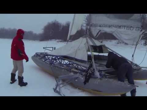 Видео: Ice boat Ледовый буер