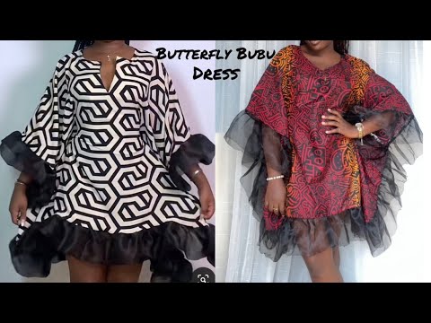 Видео: Как сшить платье-бабочку Бубу с оборками из органзы и зауженной линией талии // Кройка и шитье