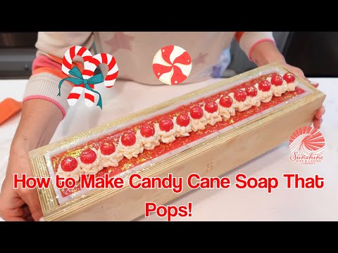Видео: Мастер-класс по изготовлению праздничного мыла: полосатый леденец в форме трости холодным способом