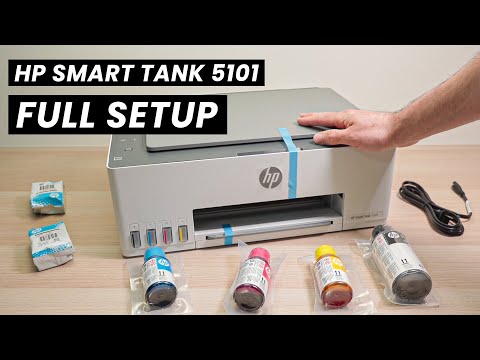 Видео: Полная настройка принтера HP Smart Tank 5101 (установка чернил, печатающих головок, подключение, ...