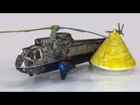 Видео: Вертолет Sea King с капсулой Apollo. Реставрация Dinky модели №724.