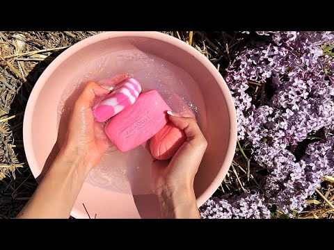 Видео: Pink soap set 🌸🌺 ASMR • Розовый сет мыла Асмр