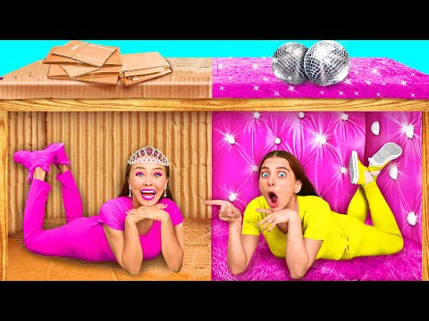 Видео: Секретный Домик Под Кроватью | Богатая vs Бедная Сумасшедший Челлендж от BaRaDa Gold Challenge