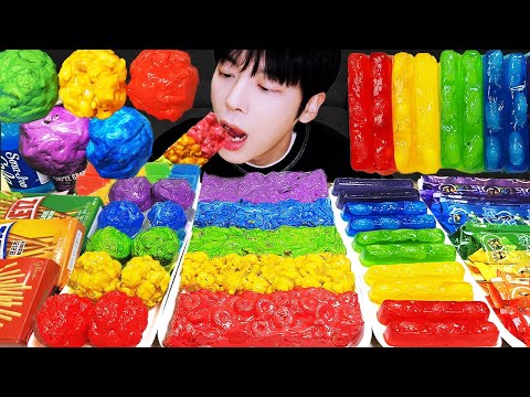 Видео: АСМР МУКБАНГ | Медовое желе Галактика, конфеты, рецепт, десерты (радужная еда, лапши, мороженое)