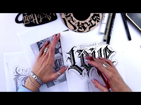 Видео: Рисуем эскиз татуировки в готическом стиле