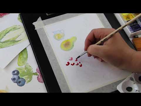 Видео: Рецепт салата. Акварельный скетч