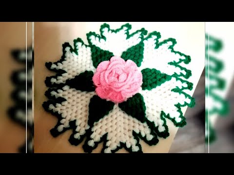 Видео: Мк по вязанию салфетки С"АЖУРНОЙ РОЗОЙ" КРЮЧКОМ.