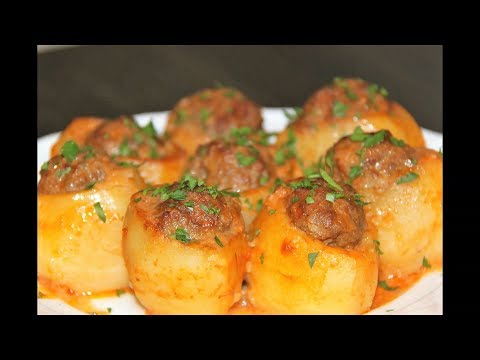 Видео: Любимое  блюдо моего мужа Картофель в духовке фаршированный фаршем.