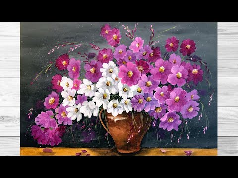 Видео: КРАСИВЫЕ ЦВЕТЫ / Техника и хитрости @YOBANKA ART PAINT
