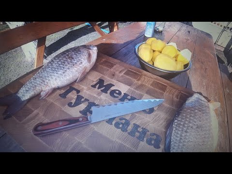 Видео: Карасі смажені на грилі з картоплею по селянські!!!