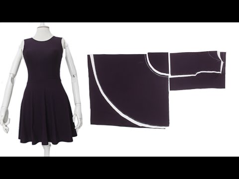 Видео: 😲 Очень простой пошив расклешенного платья А-силуэта за 10 минут 💥Меньше ткани 100% выгодно