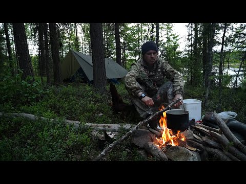 Видео: ОДИН В ТАЙГЕ.ИСЧЕЗАЕТ ОЗЕРО. НОЧЕВКА  В ЛЕСУ. РЫБАЛКА НА ЩУКУ.
