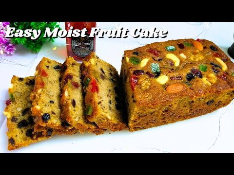 Видео: Простой влажный фруктовый торт | Рождественский фруктовый торт для начинающих | Супер влажный, на...
