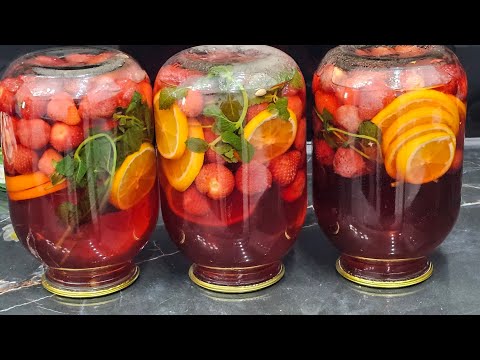 Видео: ПРОСТО ЗАЛИВАЮ КИПЯТКОМ. Закрываю по 50 банок! Невероятно вкусный МОХИТО КЛУБНИЧНЫЙ