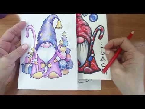 Видео: "Новогодний гном". Лёгкий способ рисования