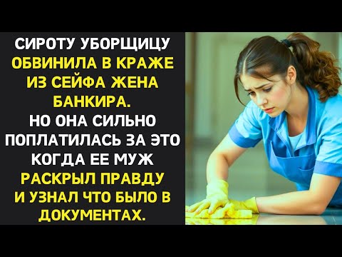 Видео: Сироту уборщицу ОБВИНИЛА жена банкира в КРАЖЕ но в итоге поплатилась за это а правда всех ШОКИРОВАЛА
