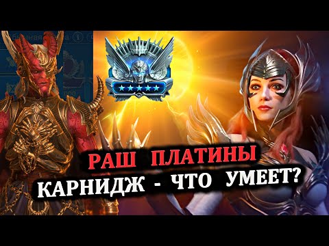 Видео: Раш Платины - КАРНИДЖ, что умеет? - RAID: shadow legends (№74Платиновый понедельник)