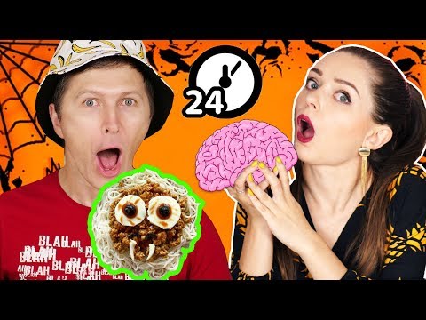 Видео: 24 часа едим только Хэллоуинскую еду! Челлендж 🐞 Эльфинка