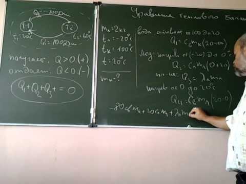 Видео: Уравнение теплового баланса. Примеры
