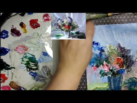 Видео: Работа мастихином. Мастер-класс.