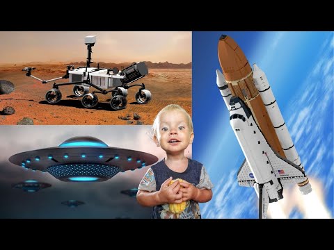 Видео: Ракета летит в космос для детей. Изучаем космический транспорт для малышей.