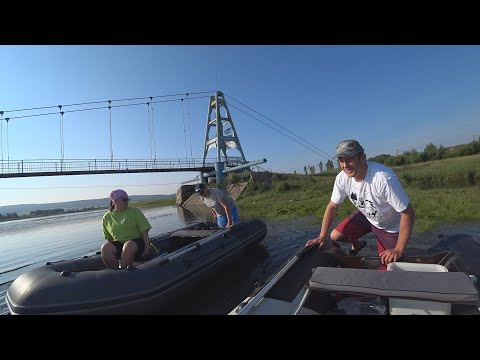 Видео: Сплав на двух лодках по реке Юрюзань! Отчет о сплаве 07.07.24. Щука, окунь, жерех.