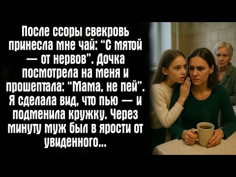 Видео: После ссоры свекровь принесла мне чай： “С мятой — от нервов”. Дочка посмотрела на меня и прошептала