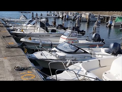Видео: Прогулка по стоянке катеров в Японии