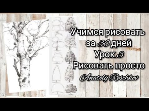 Видео: Урок , 3️⃣ Учимся рисовать за 30 уроков с нуля. Деревья