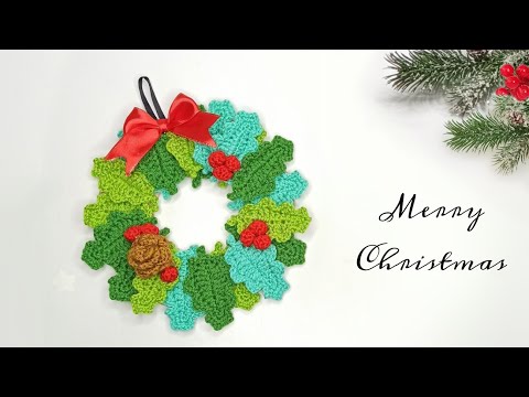 Видео: 🎄🎄Как вязать Рождественский Венок крючком / Зимний декор амигуруми🎄🎄