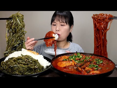 Видео: мукбанг, пряный, кимчи.