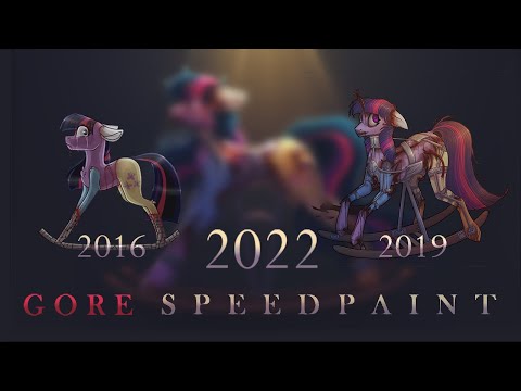 Видео: [GORE/13+] Перерисовка Rocking Horse (3.0) — MLP Speedpaint