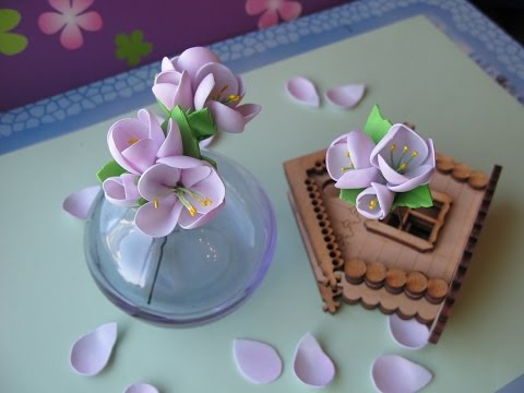 Видео: Цветы яблони мастер класс из фоамирана. Как сделать шпильку.