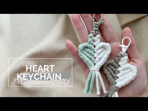 Видео: Макраме брелок в форме сердца, Двуцветное макраме сердце, Two-Color Macramé Heart Keychain