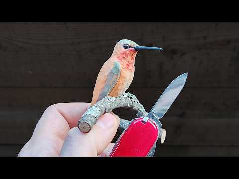 Видео: Вырезаем колибри из ветки | Пошаговое руководство