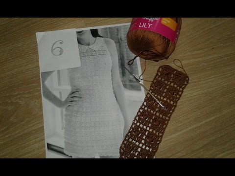 Видео: Платье крючком "Квадратики" (платье №6 из опроса). Часть 1.