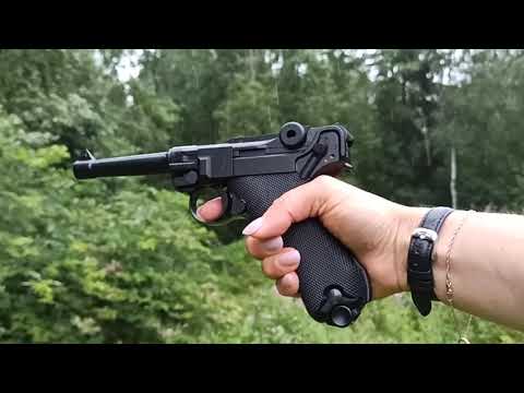 Видео: Пистолет пневматический Stalker STL Luger P08. Металл, 95 м/с, Hop-Up, Blowback.