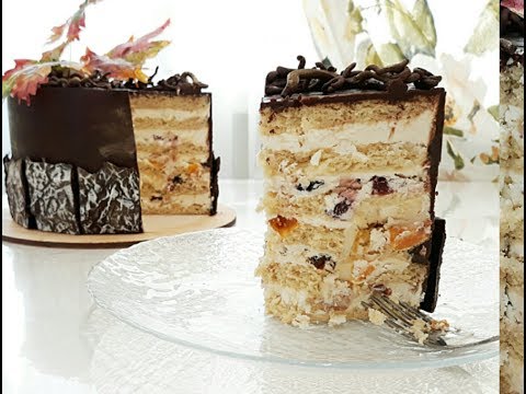 Видео: Песочный торт с сухофруктами и орехами/Sandwich cake with dried fruits and nuts