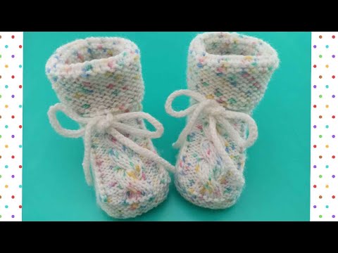 Видео: Пинетки "Рябушка" без швов спицами/booties knitting