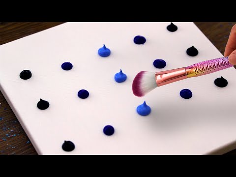 Видео: Прекрасный ночной пейзаж Акриловая картина 💗 #604