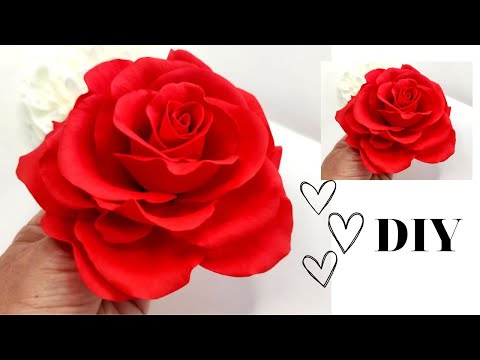 Видео: ❗  МК💖DIY💖 РОЗА із ЗЕФІРНОГО ФОАМІРАНУ без МОЛДІВ  і ШАБЛОНІВ/ D-14см