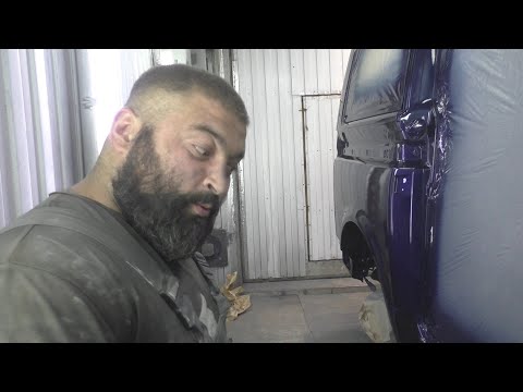 Видео: Как покрасить бусика Т5 ' СИНЯК" в мокряк.